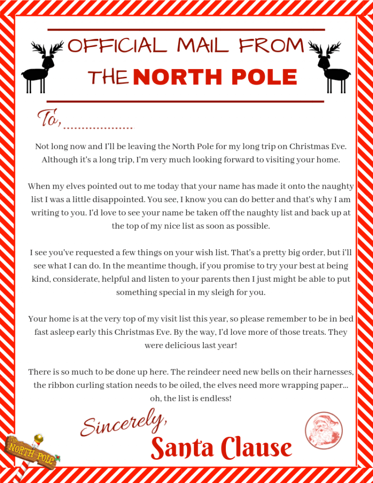 Letter To Santa Templates | The Naturally Clean Co