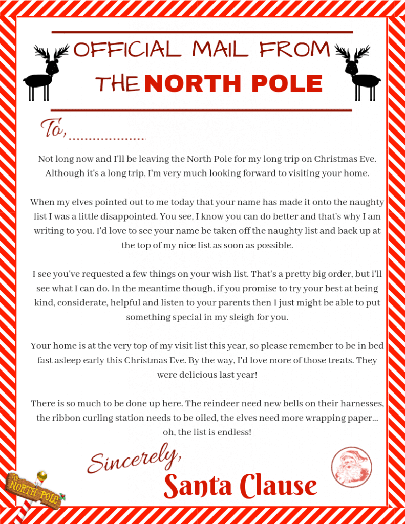 Letter To Santa Templates | The Naturally Clean Co